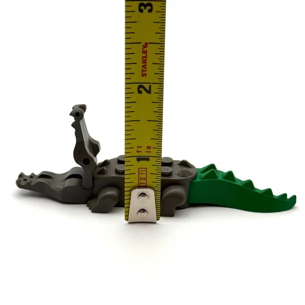 LEGO Alligator Crocodile Minifigure Animal Dark Gray Green Tail Piece